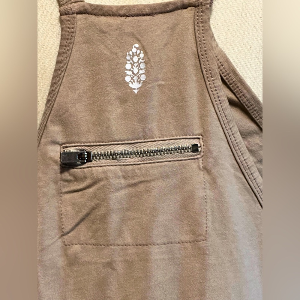 Free People Movement Hot Shot Romper Mini Dress in Mocha Latte Sz Small - Picture 9 of 14